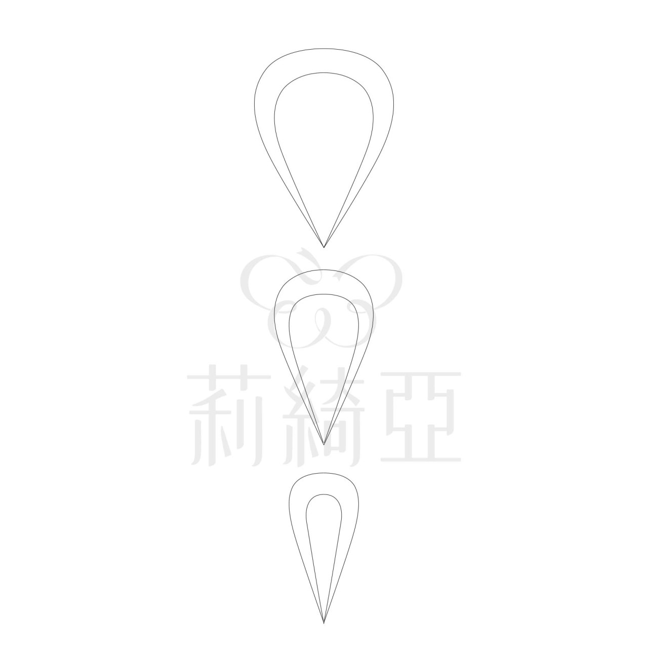 春仔花．纏花專用裁剪紙型-孔雀翎 A