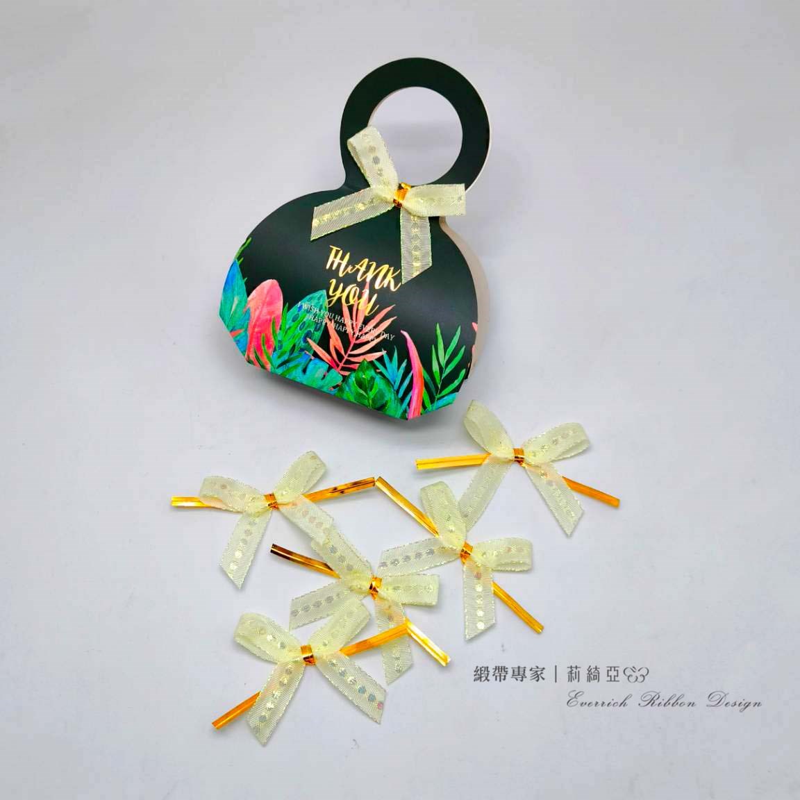 【30509】黃五彩魔帶蝴蝶結- 12mm