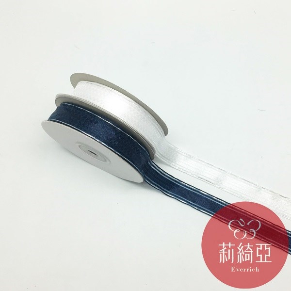 【A47】銀邊棋盤格緞帶-6分 (18mm)