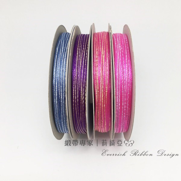 【20195】雪紗金蔥緞帶-1分3mm (50碼/捲)