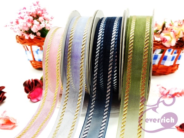 【A023】雪紗雙邊金織帶-7分 (21mm)