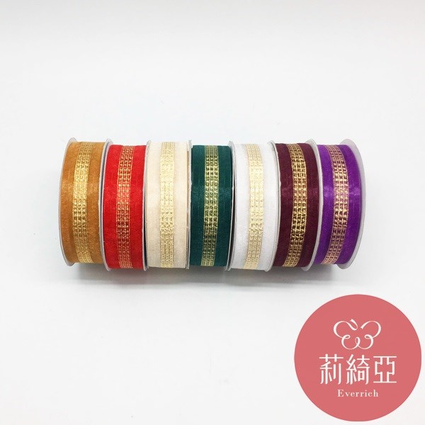 【A70】金蔥雪紗緞帶-1英吋 (25mm)