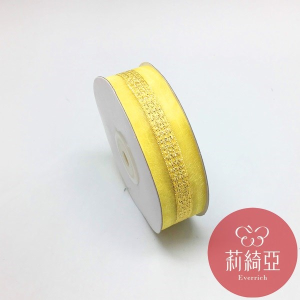 【A70】金蔥雪紗緞帶-1英吋 (25mm)