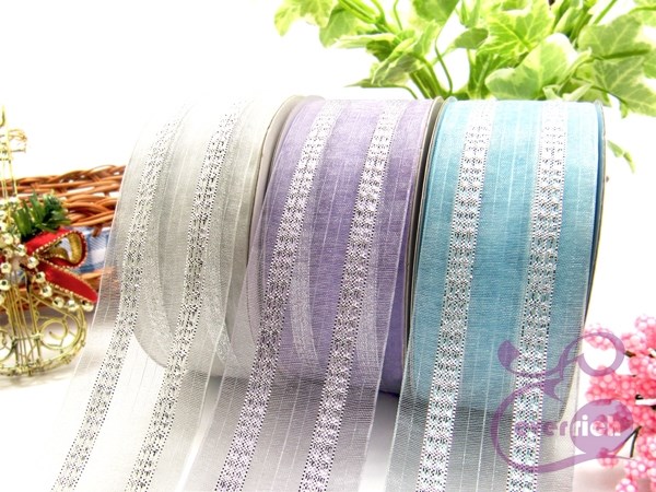 【A70】雪紗銀蔥緞帶-1 ½英吋 ( 38mm)