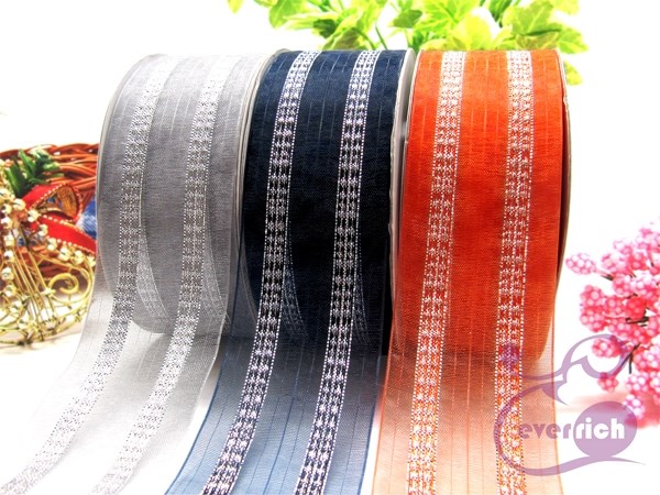 【A70】雪紗銀蔥緞帶-1 ½英吋 ( 38mm)