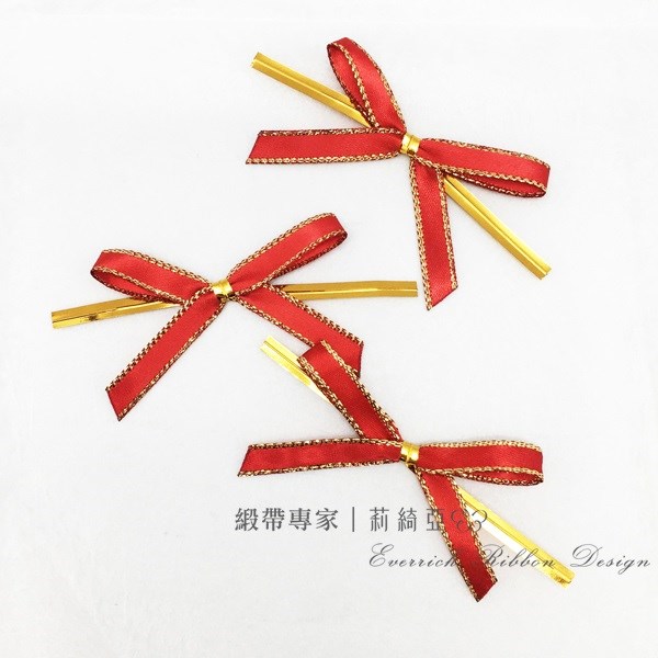 【30440】特多緞帶蝴蝶結-紅色 6mm