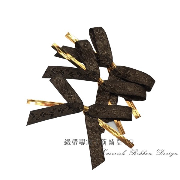 【30199】緹花蝴蝶結-深咖啡色 9mm