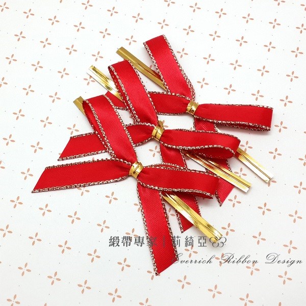 【30024】特多緞帶蝴蝶結-紅色 9mm