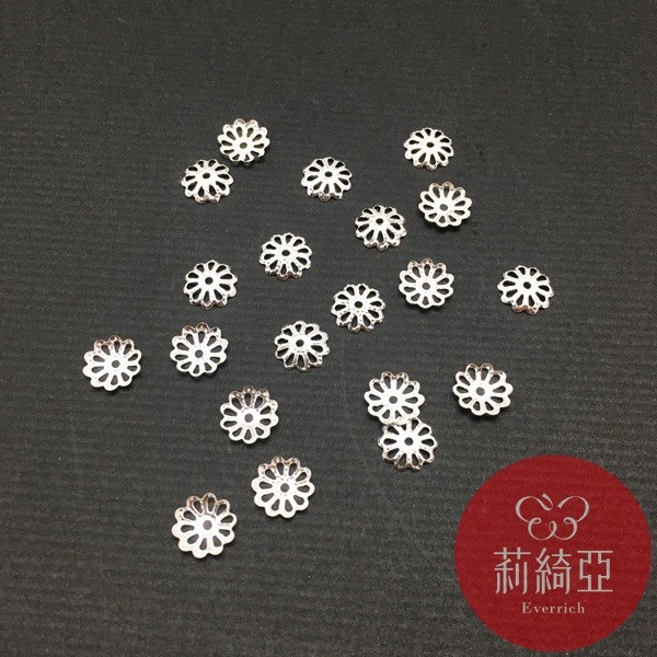 【60575E】雲彩花朵造型迷你花托-白銀(20入)
