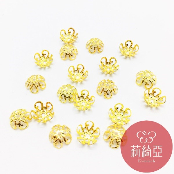 【60575B】雲彩花朵造型小花托-金色(20入)