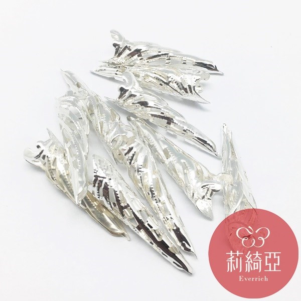 【60571B】春仔花 纏花 飾件&流蘇頭-10入銀色35mm