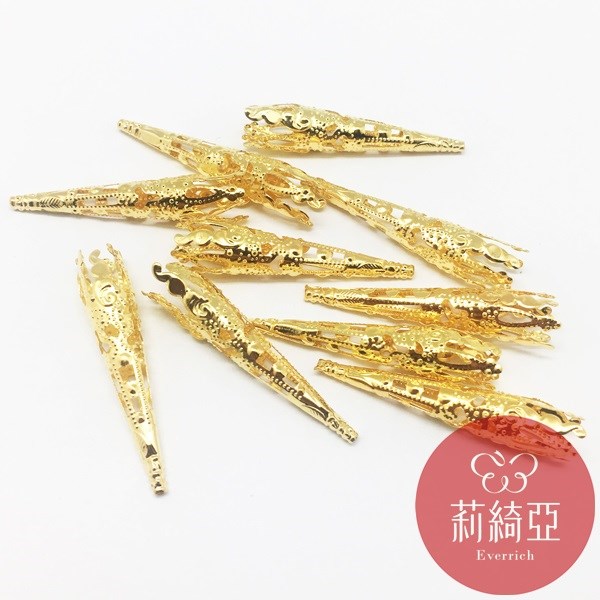 【60571D】春仔花 纏花 飾件&流蘇頭-10入金色41mm