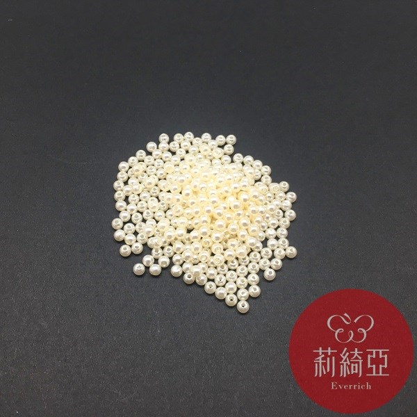 【60546】珍珠米色圓珠 散珠 4mm 6g