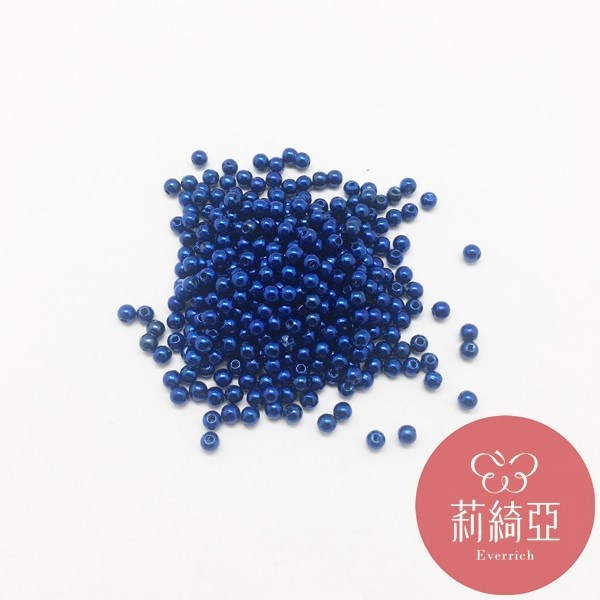 【60546-04】珍珠寶藍色圓珠 散珠 4mm 6g