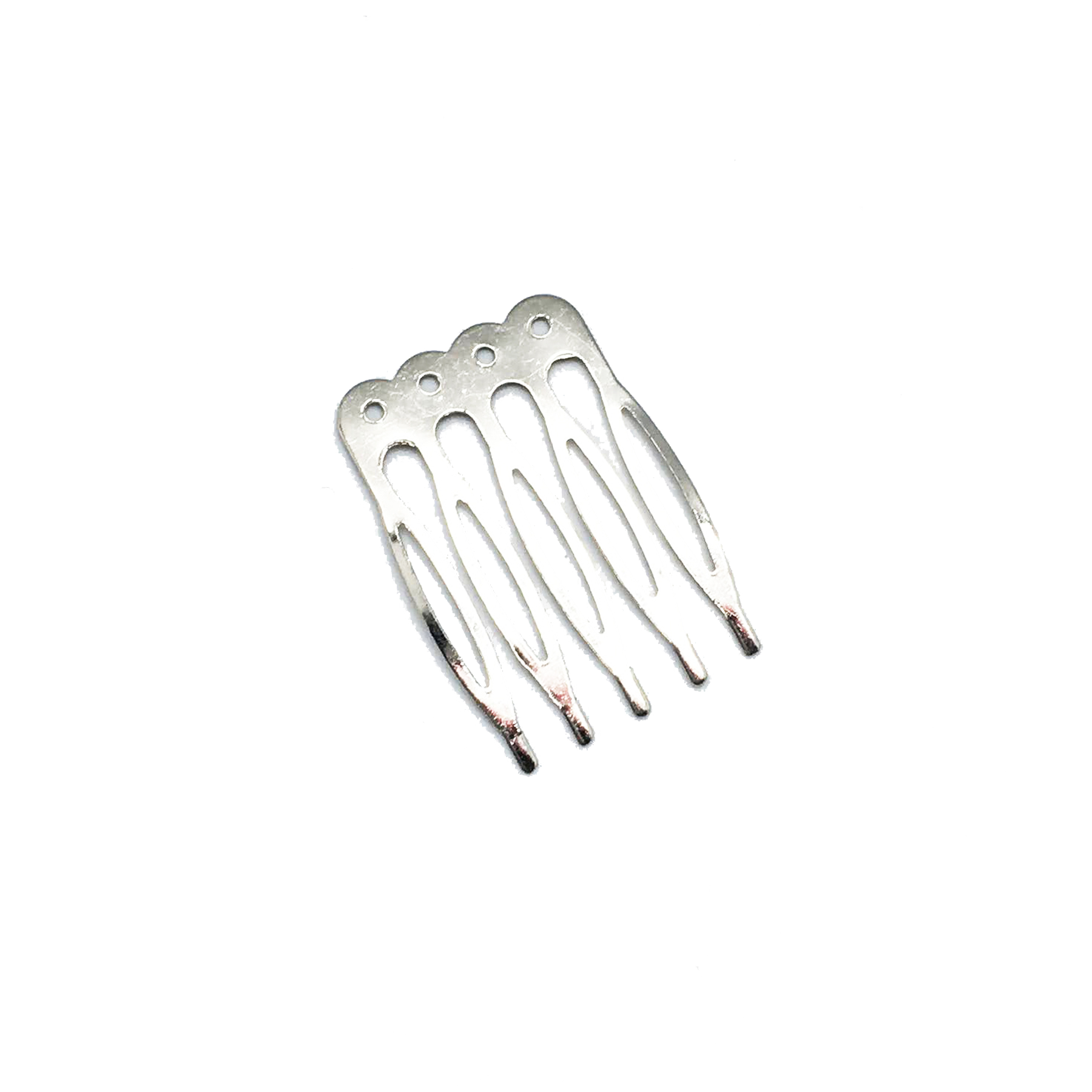 【60593】鍍鎳色帶孔髮插-5齒 (5入)