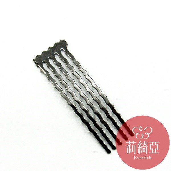 【60189】鋼鍍黑鎳髮插-5齒 (10入)