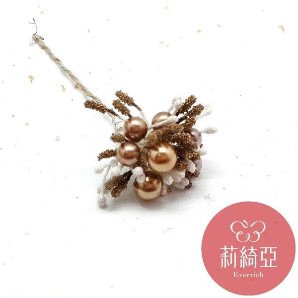 【60343】新娘珠飾花心組-金色 (2入)