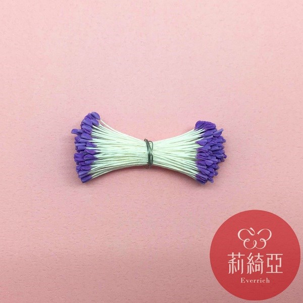 【60535-17】日本花芯-細陶瓷珠光紫色 / 細軸