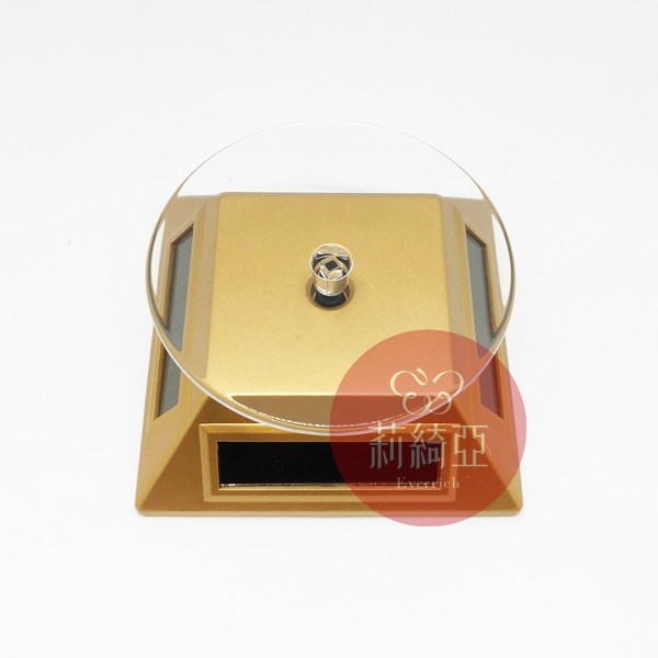 【60580】太陽能電池雙功能旋轉式展示台(金色)
