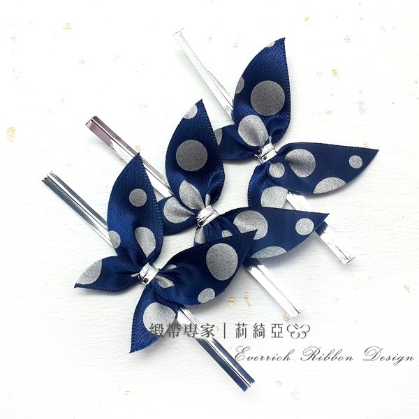 30098-特多馬卡龍蝴蝶結-深藍印銀