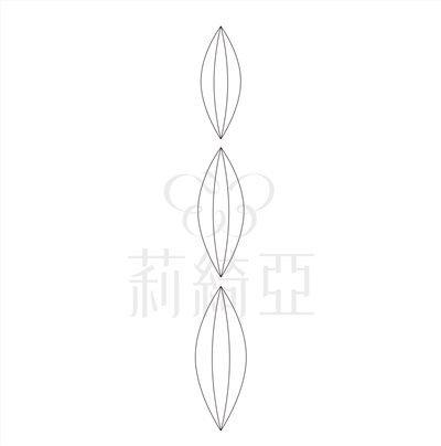 春仔花．纏花專用裁剪紙型-三瓣葉