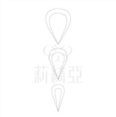 春仔花．纏花專用裁剪紙型-孔雀翎 A