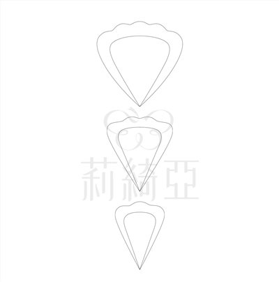 春仔花．纏花專用裁剪紙型-孔雀翎 B
