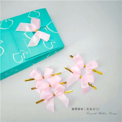【30505】特多緞帶蝴蝶結-嫩粉 15mm