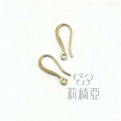 【60715-1】耳鉤-18K金造型 (金色 / 5對入)