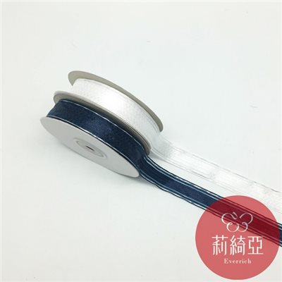 【A47】銀邊棋盤格緞帶-6分 (18mm)