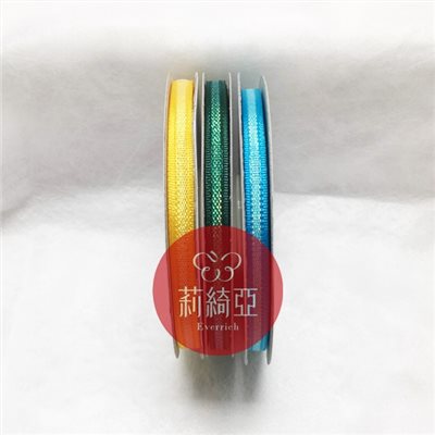 【A019】五彩珍珠緞帶-2分 (6mm)