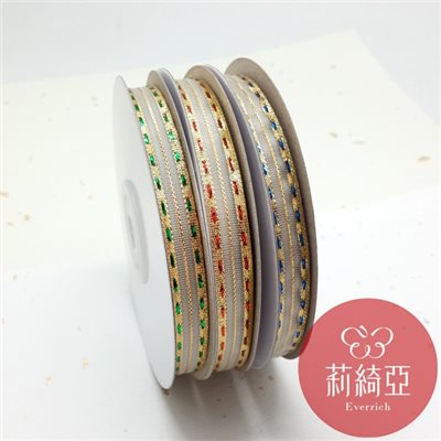 【8462】銀蔥網紗跳點緞帶-3分 (9mm )
