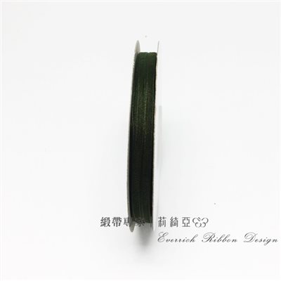 【20199】素色墨綠雪紗緞帶-1分3mm (50碼/捲)