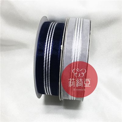 【A85】雪紗條紋緞帶-7分 (21mm)