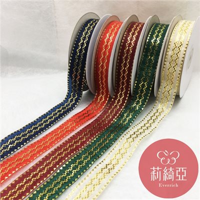 【9404】金銀蔥邊緞帶-6分 (18mm)