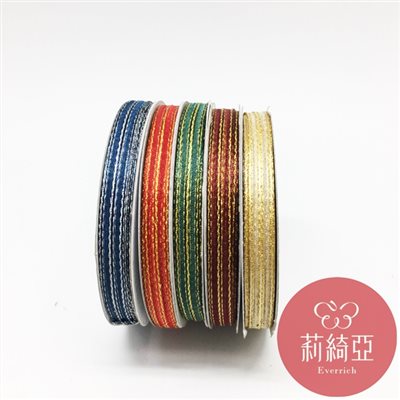 【9305】金/銀蔥雪紗緞帶-3分 (9mm)