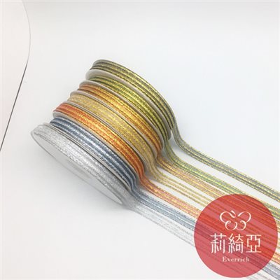 【20183】金/銀蔥雪紗緞帶-3分 (9mm)