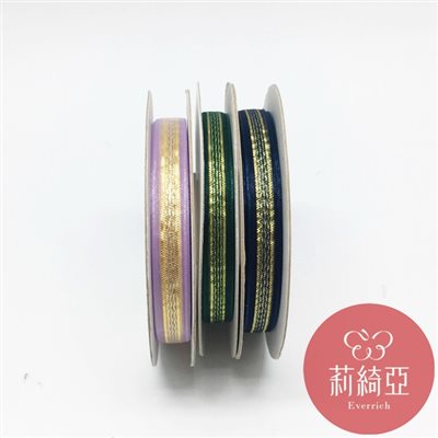 【A013】雪紗金蔥緞帶-3分 (9mm)