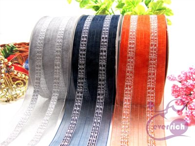 【A70】雪紗銀蔥緞帶-1 ½英吋 ( 38mm)