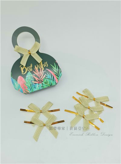 【30469】豆綠色點邊帽帶+魔帶蝴蝶結- 9mm