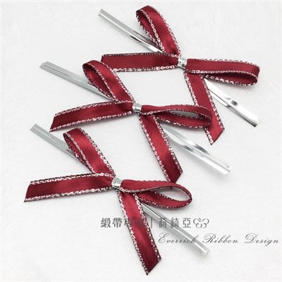 【30444】特多緞帶蝴蝶結-酒紅 6mm