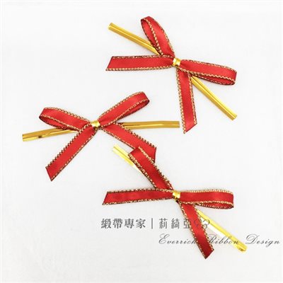 【30440】特多緞帶蝴蝶結-紅色 6mm