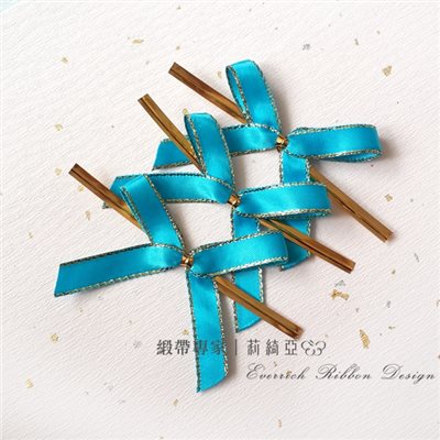 【30033】特多緞帶蝴蝶結-藍色 9mm