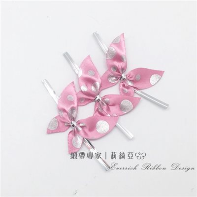 【30215】特多馬卡龍蝴蝶結-粉印銀