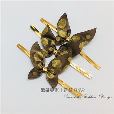 【30212】特多馬卡龍蝴蝶結-咖啡印金