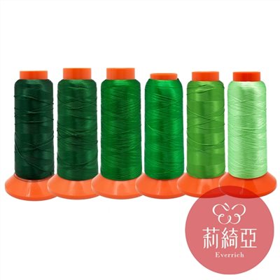 【60292】春仔花 纏花單股線-綠色6色漸層套組