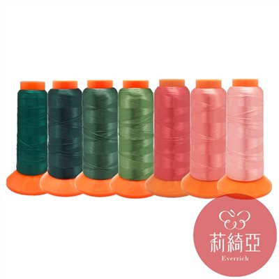 【60578】春仔花 纏花單股線-粉+綠雙色-7色套組