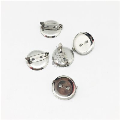 【60370B】圓型台+別針 (20mm / 10入)