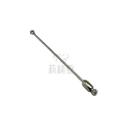 【60403A】胸針．圓頭長針附子彈頭-鍍鎳色 60mm (10入裝)