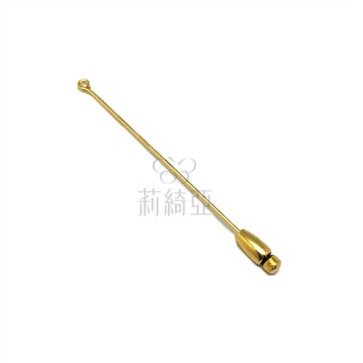 【60402A】胸針．圓頭長針附子彈頭-鍍金色 60mm (10入裝)